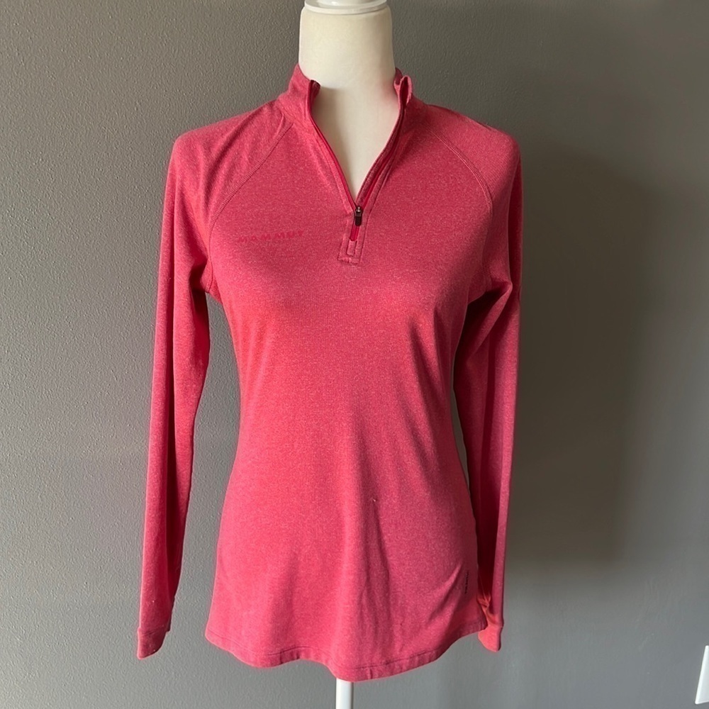 Mammut 1/4 Zip Pullover Top Wool Blend Pink